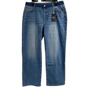 Flamingals Womens Jeans Size 2XL Light Wash Denim Straight Leg Pants NWT